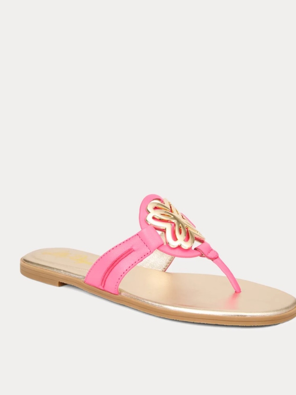Lilly Pulitzer Pink Logo Thong Slip Flop Sandals